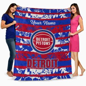 custom detroit pistons floral stripes red white blanket fashion forward