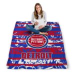 custom detroit pistons floral stripes red white blanket high quality