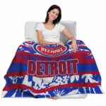 custom detroit pistons floral stripes red white blanket latest model