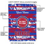 custom detroit pistons floral stripes red white blanket new arrival