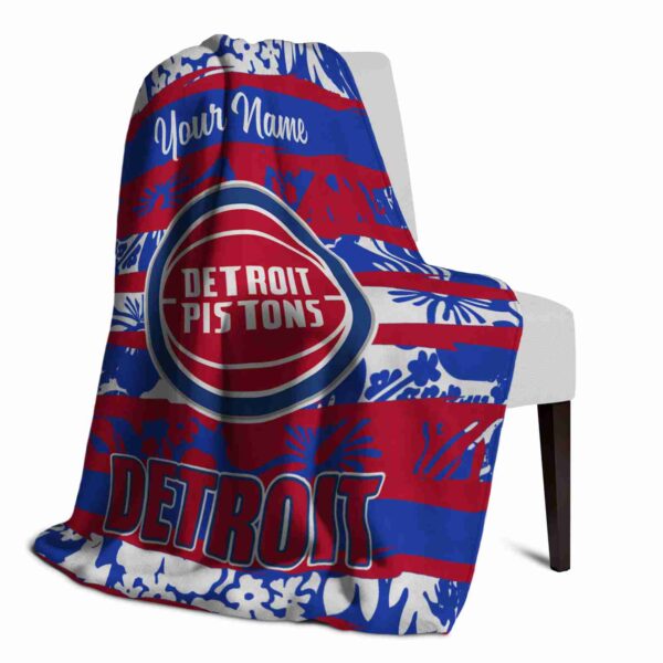 custom detroit pistons floral stripes red white blanket top rated
