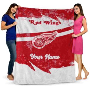custom detroit red wings grunge streaks red blanket fashion forward