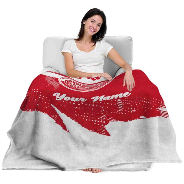 custom detroit red wings grunge streaks red blanket latest model