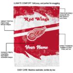 custom detroit red wings grunge streaks red blanket new arrival