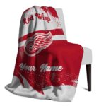 custom detroit red wings grunge streaks red blanket top rated