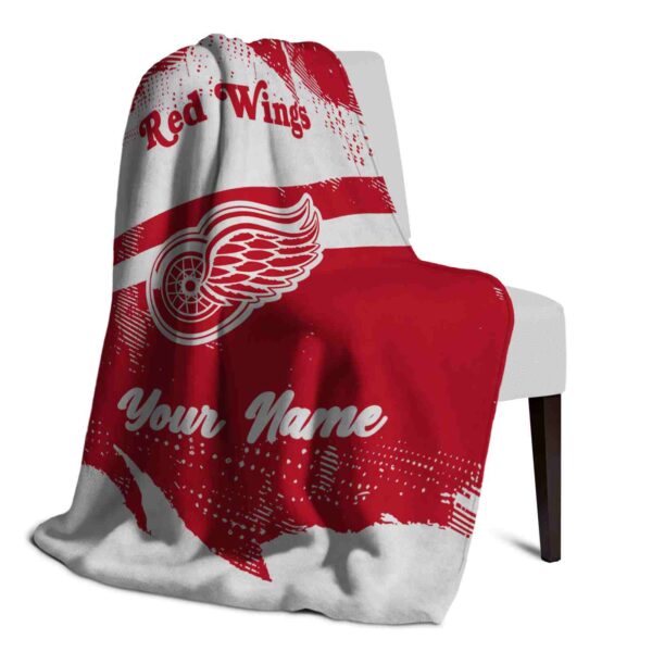 custom detroit red wings grunge streaks red blanket top rated
