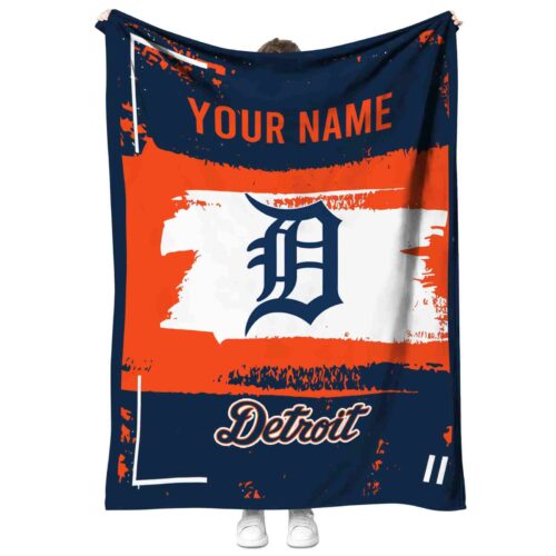 custom detroit tigers paint strokes navy white blanket best selling
