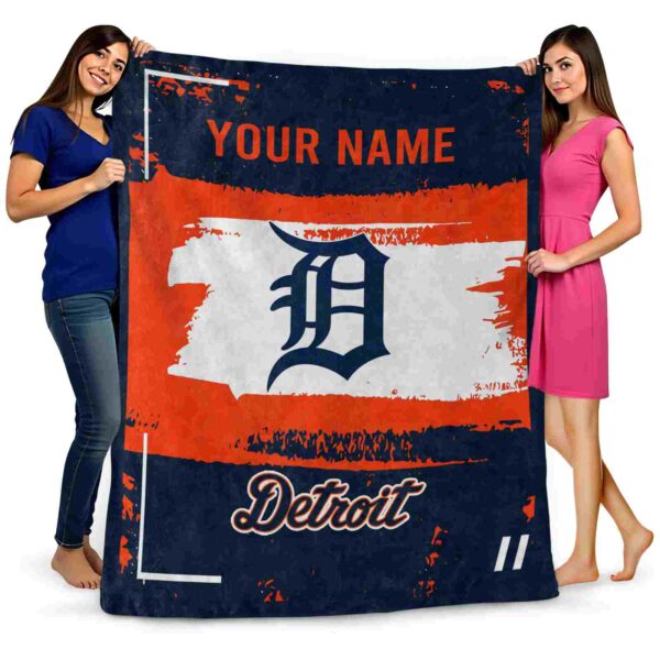 custom detroit tigers paint strokes navy white blanket fashion forward