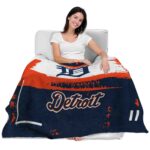 custom detroit tigers paint strokes navy white blanket latest model