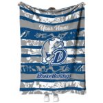 custom drake bulldogs floral stripes blue white blanket best selling