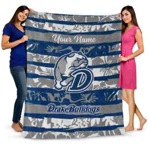 custom drake bulldogs floral stripes blue white blanket fashion forward