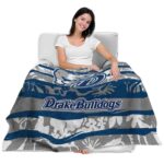 custom drake bulldogs floral stripes blue white blanket latest model