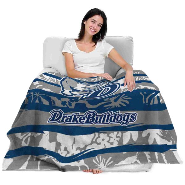 custom drake bulldogs floral stripes blue white blanket latest model