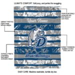 custom drake bulldogs floral stripes blue white blanket new arrival