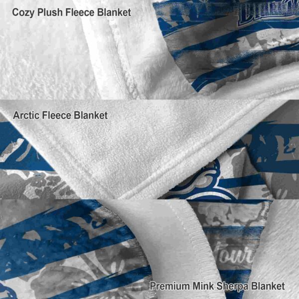 custom drake bulldogs floral stripes blue white blanket premium grade