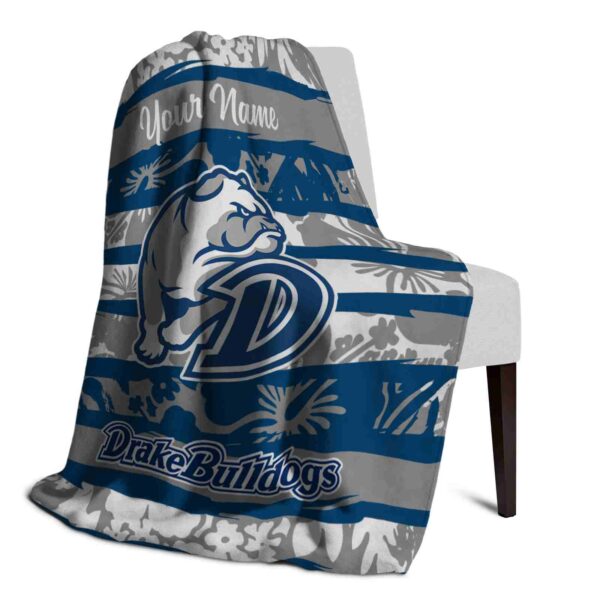 custom drake bulldogs floral stripes blue white blanket top rated