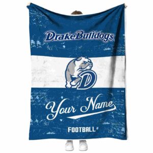 custom drake bulldogs grunge texture blue white blanket best selling
