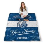 custom drake bulldogs grunge texture blue white blanket best selling