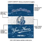 custom drake bulldogs grunge texture blue white blanket best selling