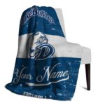 custom drake bulldogs grunge texture blue white blanket best selling