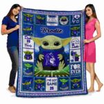 custom duke blue devils baby yoda blue blanket fashion forward