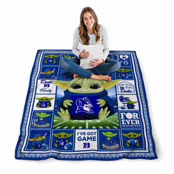 custom duke blue devils baby yoda blue blanket high quality