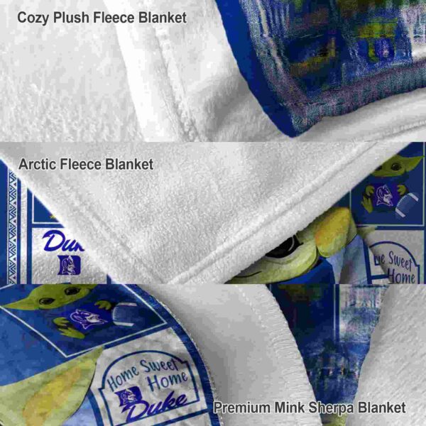 custom duke blue devils baby yoda blue blanket premium grade