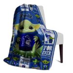custom duke blue devils baby yoda blue blanket top rated