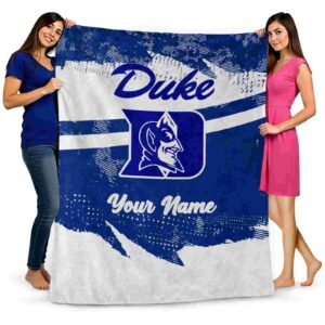 custom duke blue devils grunge streaks blue blanket fashion forward