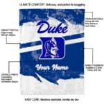 custom duke blue devils grunge streaks blue blanket new arrival