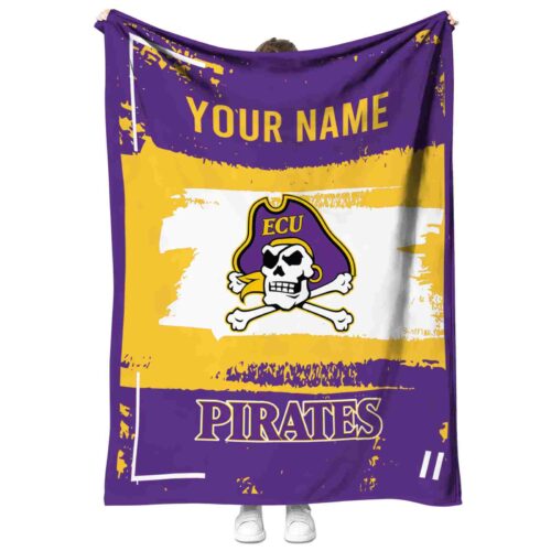custom east carolina pirates paint strokes purple white blanket best selling