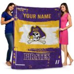 custom east carolina pirates paint strokes purple white blanket best selling