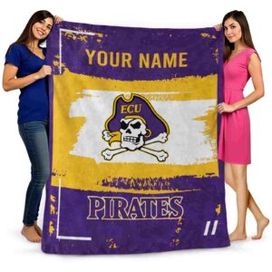 custom east carolina pirates paint strokes purple white blanket fashion forward