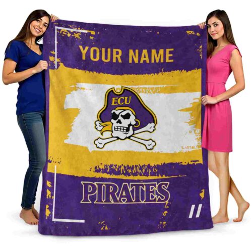 custom east carolina pirates paint strokes purple white blanket fashion forward