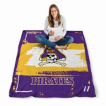 custom east carolina pirates paint strokes purple white blanket best selling