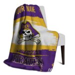 custom east carolina pirates paint strokes purple white blanket best selling