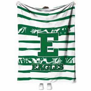 custom eastern michigan eagles floral stripes green white blanket best selling