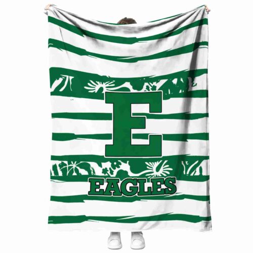 custom eastern michigan eagles floral stripes green white blanket best selling