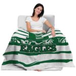 custom eastern michigan eagles floral stripes green white blanket best selling
