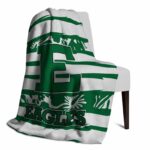 custom eastern michigan eagles floral stripes green white blanket best selling