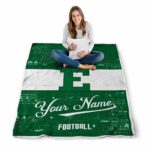 custom eastern michigan eagles grunge texture green white blanket best selling