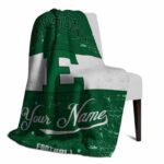 custom eastern michigan eagles grunge texture green white blanket best selling