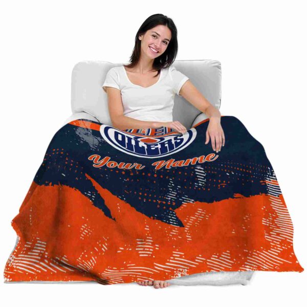 custom edmonton oilers grunge streaks blue blanket latest model