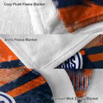 custom edmonton oilers grunge streaks blue blanket premium grade