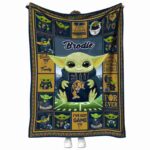 custom fiu panthers baby yoda blue blanket best selling
