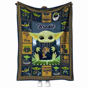 custom fiu panthers baby yoda blue blanket best selling