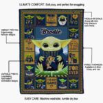 custom fiu panthers baby yoda blue blanket new arrival