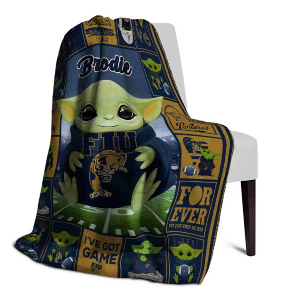 custom fiu panthers baby yoda blue blanket top rated