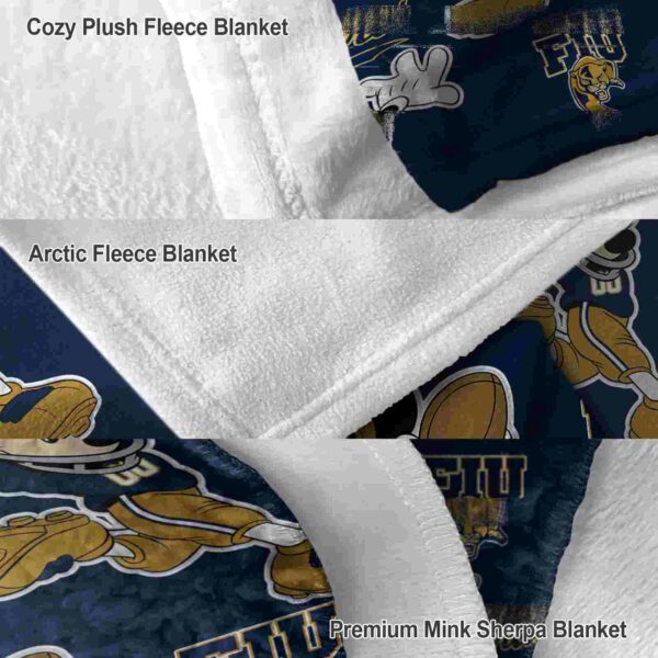 custom fiu panthers mickey blue blanket premium grade