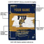 custom fiu panthers paint strokes blue white blanket new arrival